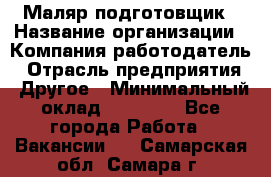 Маляр-подготовщик › Название организации ­ Компания-работодатель › Отрасль предприятия ­ Другое › Минимальный оклад ­ 20 000 - Все города Работа » Вакансии   . Самарская обл.,Самара г.